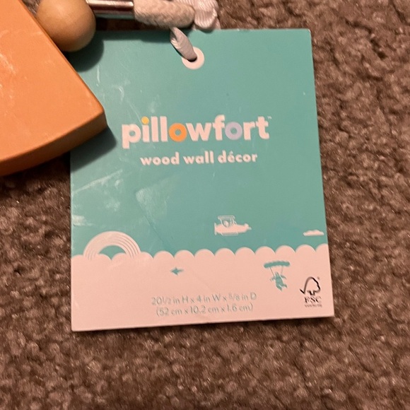 Pillowfort Wooden Wall Décor in Blue and Tan - Picture 2 of 7